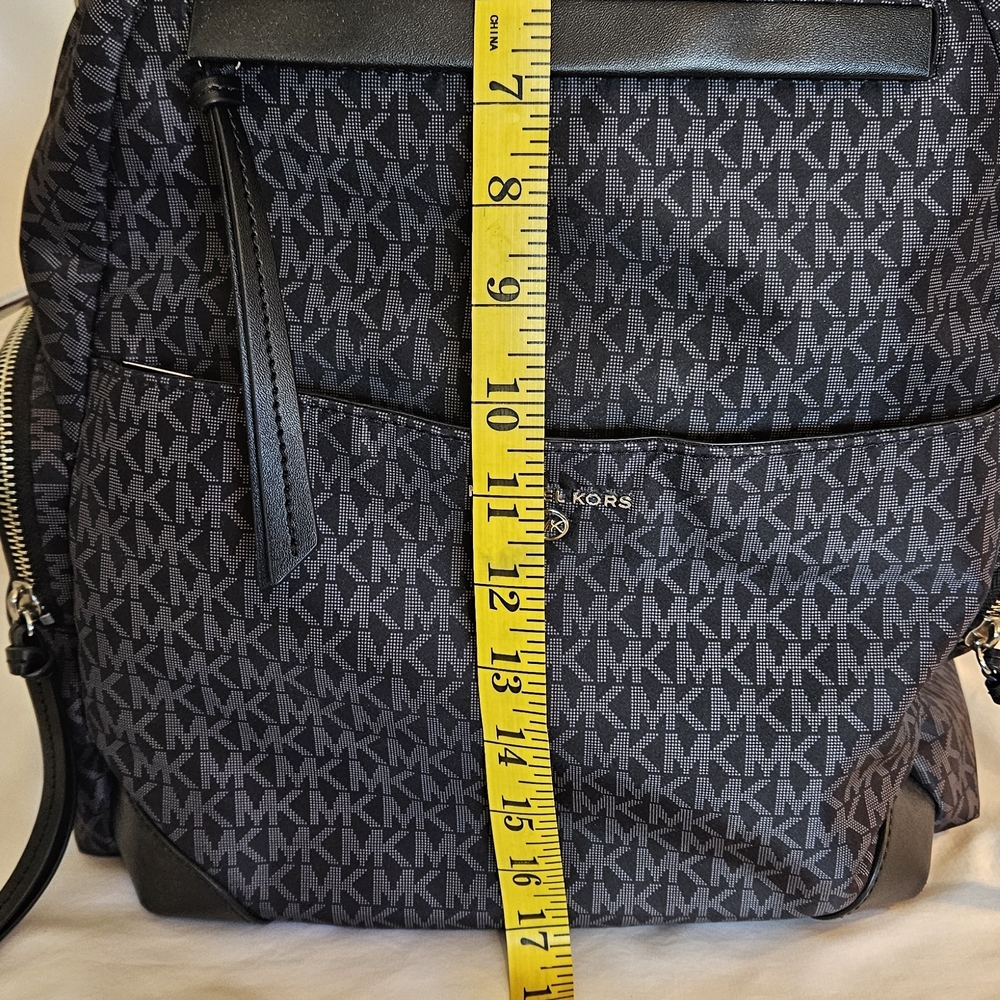Michael Kors Women's Black Signature MK Backpack - Picture 7 of 8